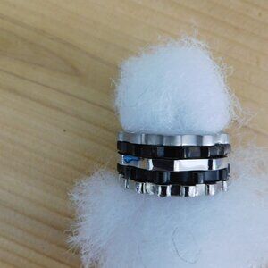 Ladies BK-UP by Baraka - Two Tone Stainless Steel Rings - made in Italy